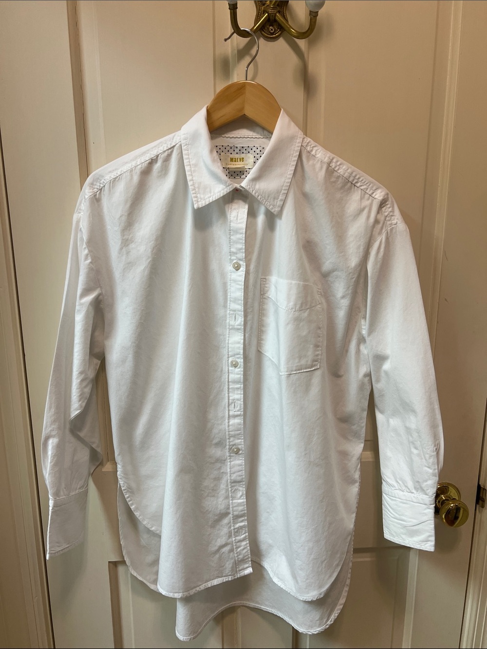 Maeve White Button-Down Shirt
